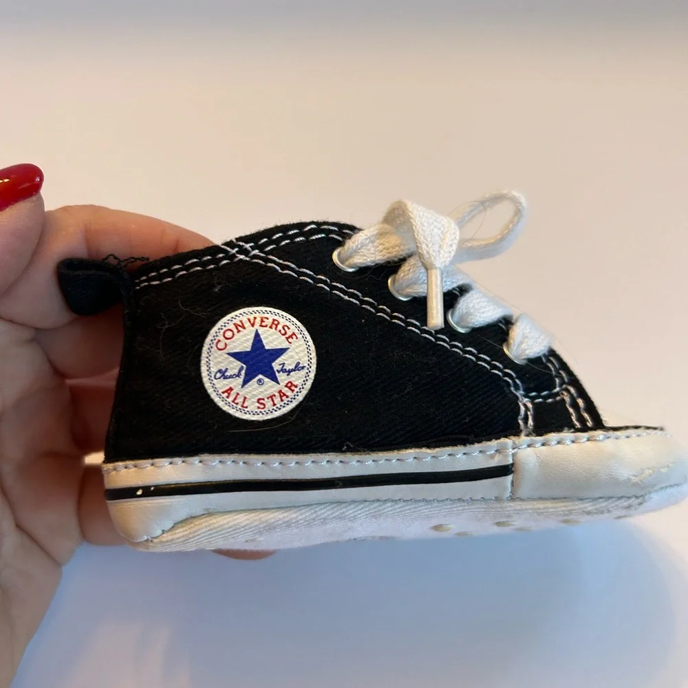 NWOT Converse Infant Black Soft Sole Sneakers, Sz. 3
